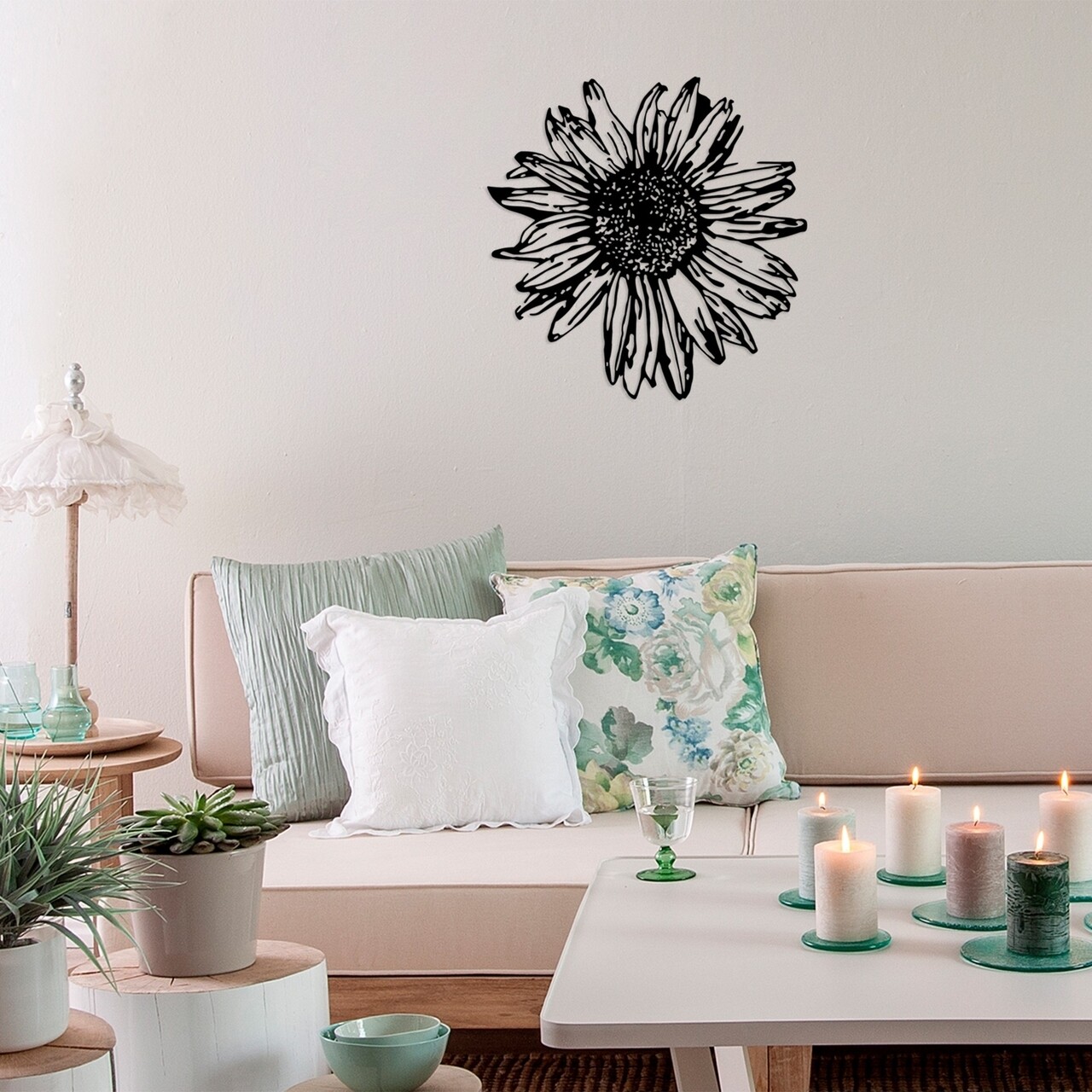 Decoratiune de perete, Daisy 2, Tanelorn, 70x70 cm, metal - 2 | YEO