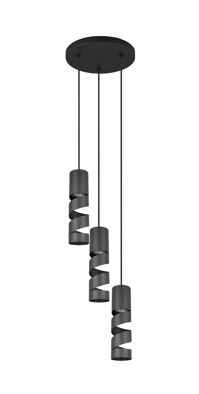 Lustra Stream, TRIO, 30x150 cm, 10W, 3x GU10, metal, negru mat
