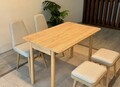 Set masa extensibila si 4 scaune, Vella, Vina Mini 02 1005, PAL, Stejar / Crem