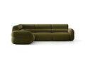 Coltar stanga 5 locuri, Neo, Micadoni Home, 295x210x83 cm, tesatura Boucle, verde oliv inchis
