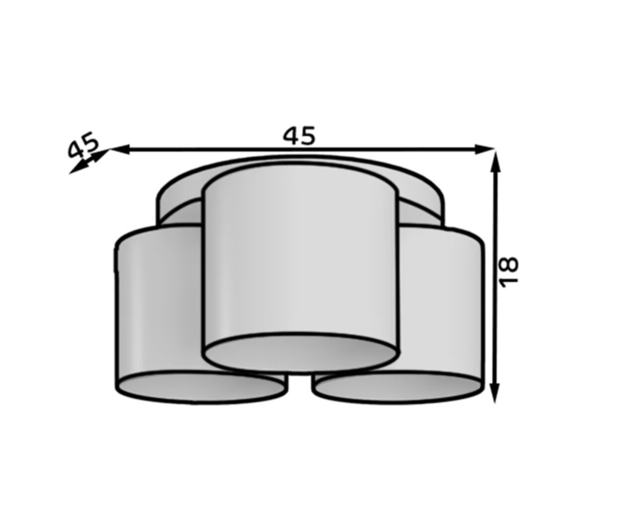 Plafoniera ELTAP, Vespillo, 45x18 cm, 3xE27, 15W, otel/PVC, alb/auriu