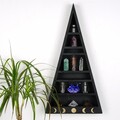 Raft de perete, Evila Originals, Cry002-S, 26x50x6 cm, Lemn masiv, Negru