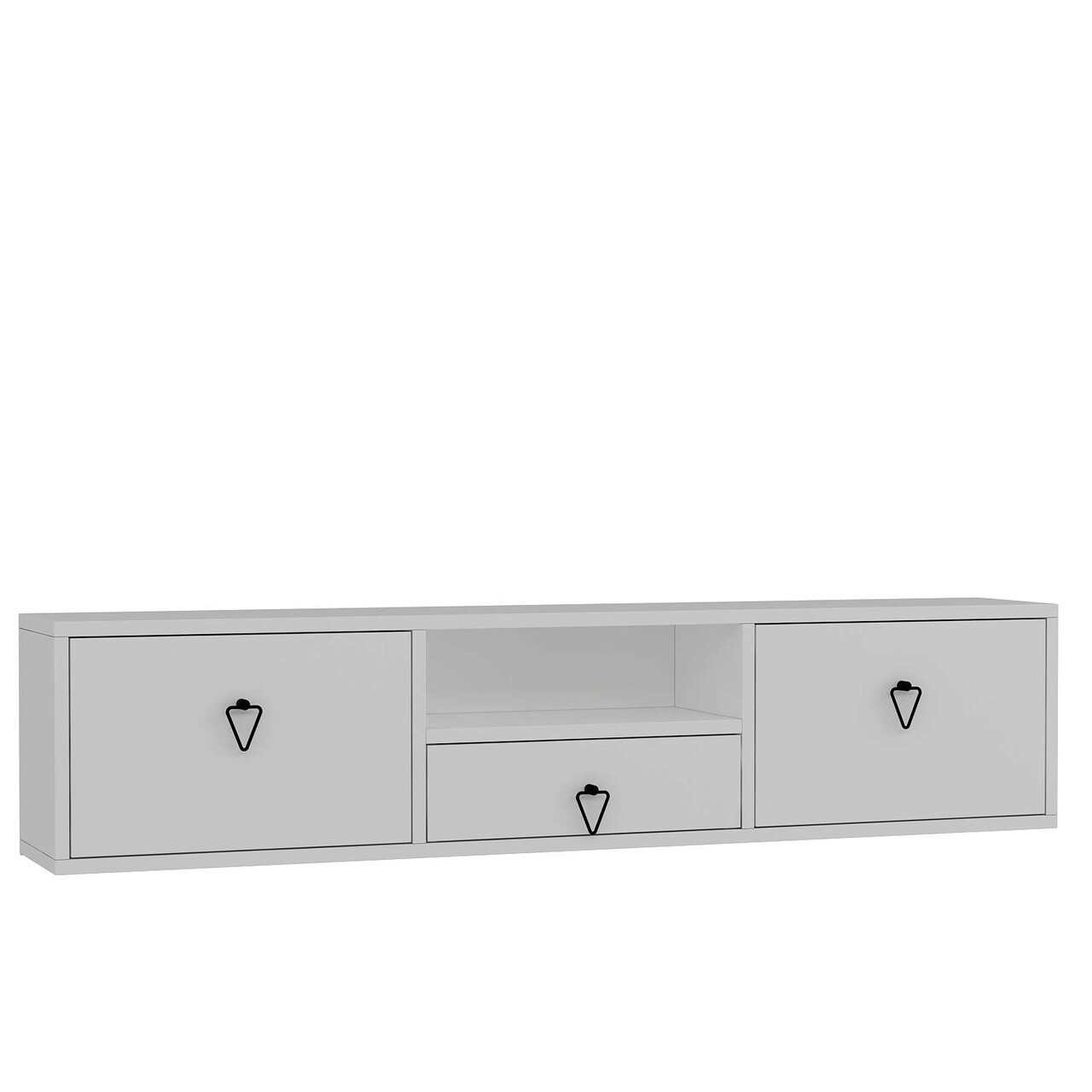 Comoda TV, Hanah Home, 1303-DROP-1, 140x30x30 cm, PAL , Alb/Negru - view 4