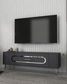 Comoda TV, Olivia, Retrop3, Antracit / Argintiu