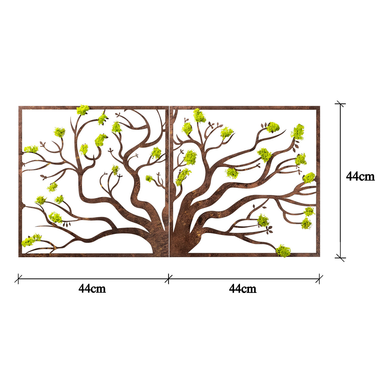 Decoratiune de perete, Tree 1, Dimensiuni: 90 x 1 x 44 cm, Verde/Maro - view 6