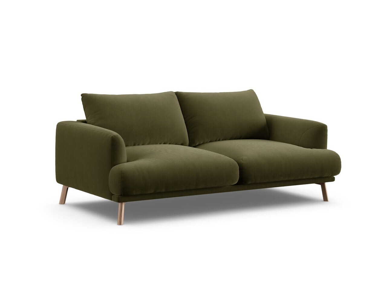 Canapea 2 locuri, Naomi, Micadoni Home, 170x95x75 cm, catifea, verde — imaginea 2