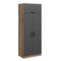 Dulap pentru haine, Minerva, Kale Anthracite, 90x255x52 cm, PAL, Antracit