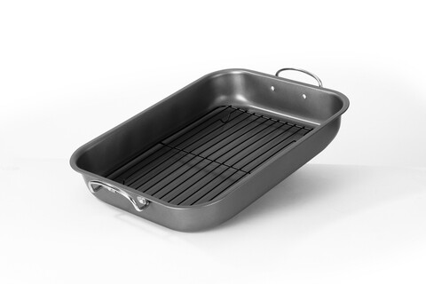 Tava grill pentru cuptor, Vanora, 39x29x6 cm, teflon, negru