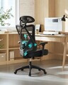 Scaun de birou, Songmics, ergonomic, suport lombar si tetiera reglabile, 70x71x114-124 cm, 150 kg, negru cerneala