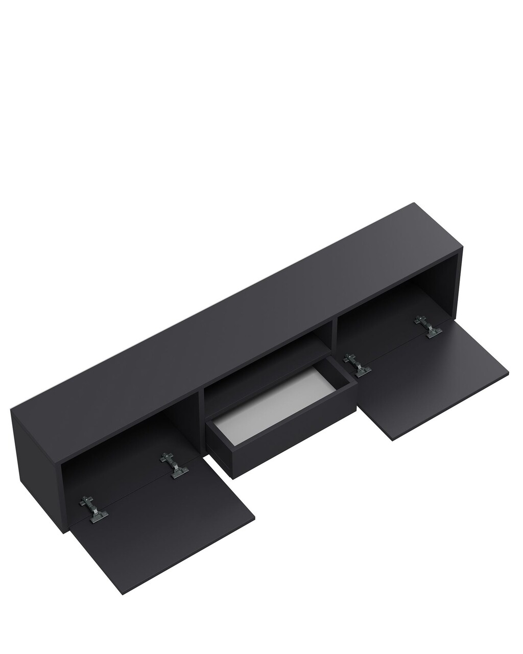 Comoda TV, Hanah Home, 1312-DROP-32, 140x45x30 cm, PAL , Anthracite / Black / Silver - view 7