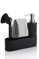 Dozator sapun si perie pentru vase KAR - 47, Rowe, plastic, negru