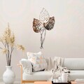 Decoratiune de perete, Fall 1, Metal, Dimensiune: 45 x 85 cm, Maro / Negru