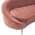 Canapea 3 locuri Amora, Pakoworld, 180x81x77 cm, catifea, roz vintage/auriu