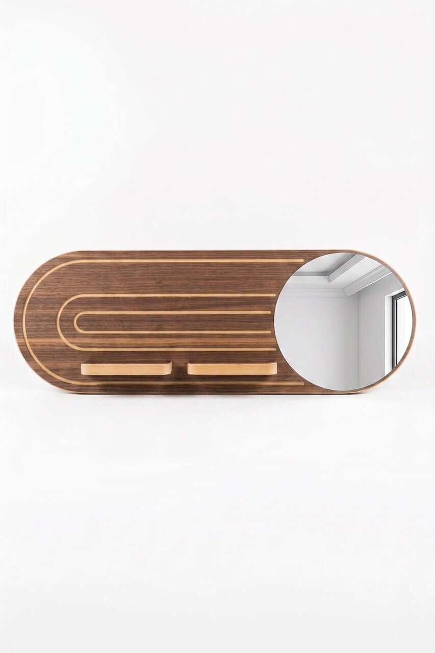 Raft de perete, Hanah Home, Artmtkwll8-Wenge, MDF, Wenge — imaginea 3