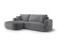 Coltar extensibil stanga 5 locuri, modular, cu lada depozitare, Ella, Micadoni Home, 271x174x94 cm, tesatura structurata chenille, gri
