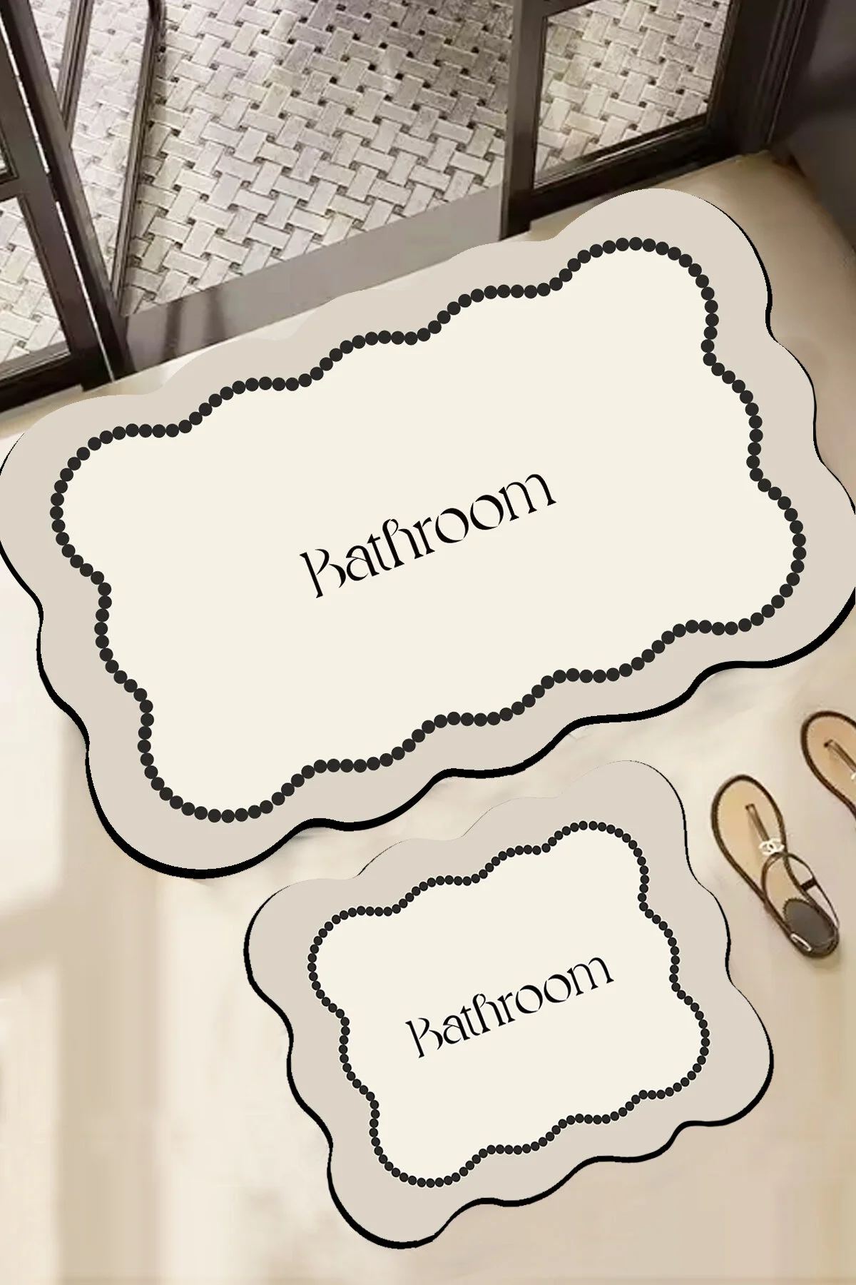 Set covorase de baie, L'essentiel Maison, Bounde, Ecru