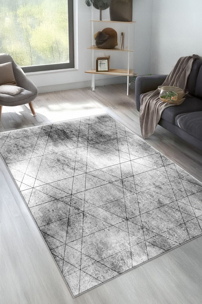 Covor, CLR-7317-HALI-10, 100x150 cm, Poliester, Gri