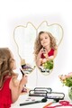 Oglinda cu Iluminare Led, Mirrorland, Butterfly Silver, Oglindă indestructibilă cu obturator, Galben
