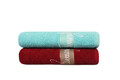 Set prosoape de maini 2 piese, Beverly Hills Polo Club, 409, Bumbac, Albastru Petrol / Roșu Claret