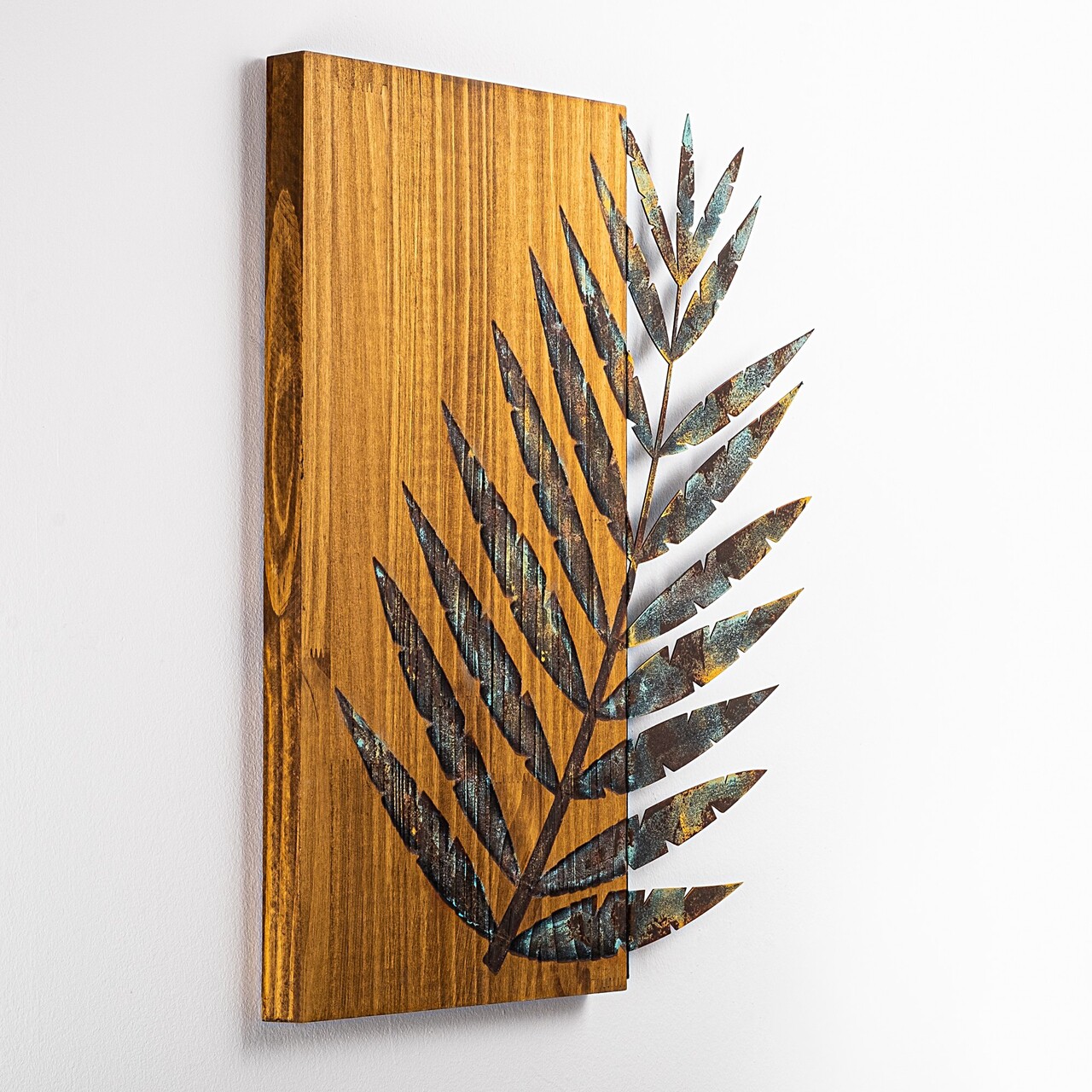 Decoratiune de perete, Leaf 3-1, Lățime: 58 cm Înălțime: 50 cm Adâncime: 3 cm, Multicolor - view 6