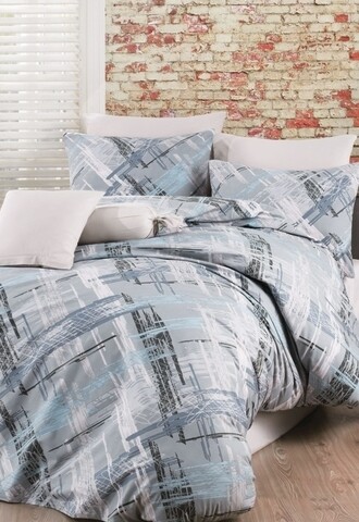 Lenjerie de pat dubla Trinity, Majoli Home Collection, 4 piese, 200x220 cm, 100% bumbac ranforce, multicolor