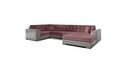 Coltar extensibil dreapta 5 locuri ELTAP, Damario, 338x189x78 cm, lemn/poliester, roz/gri