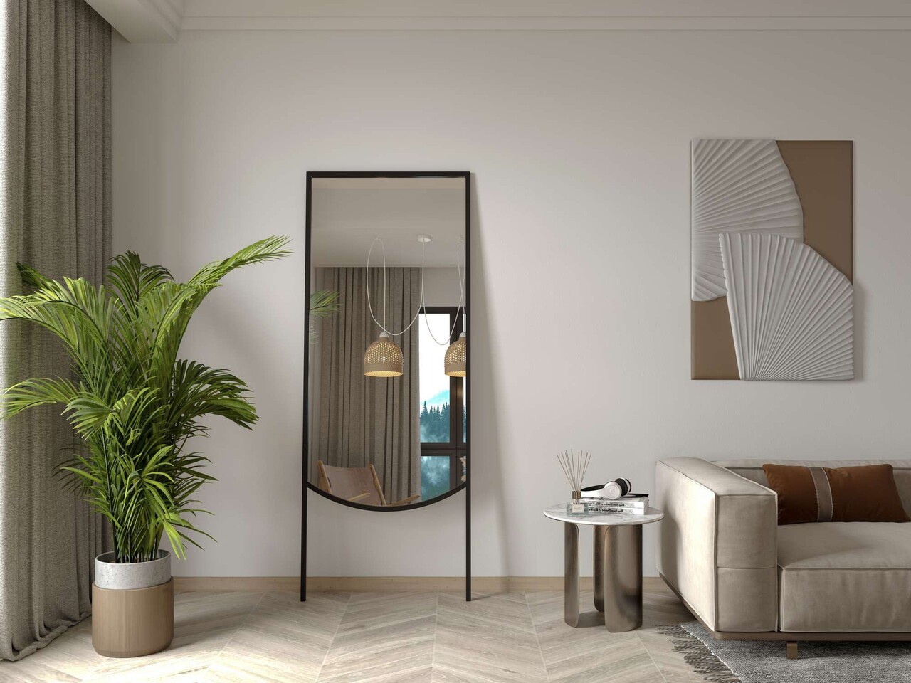 Oglinda Cheval Hanah Home Econo 70x180 cm Metal Negru