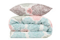 Lenjerie de pat dubla, Andalucia - Turquoise, EnLora Home, 65% bumbac/35% poliester