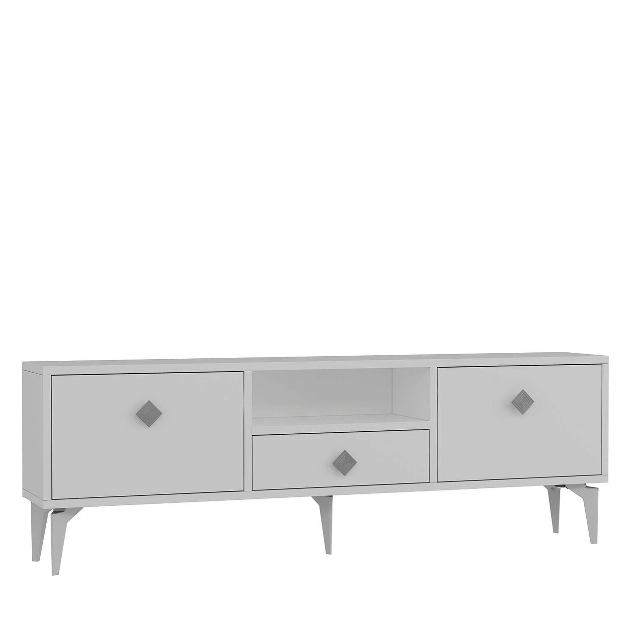 Comoda TV, Hanah Home, 1304-DROP-1, 140x49x30 cm, PAL , Alb / Argintiu - view 4