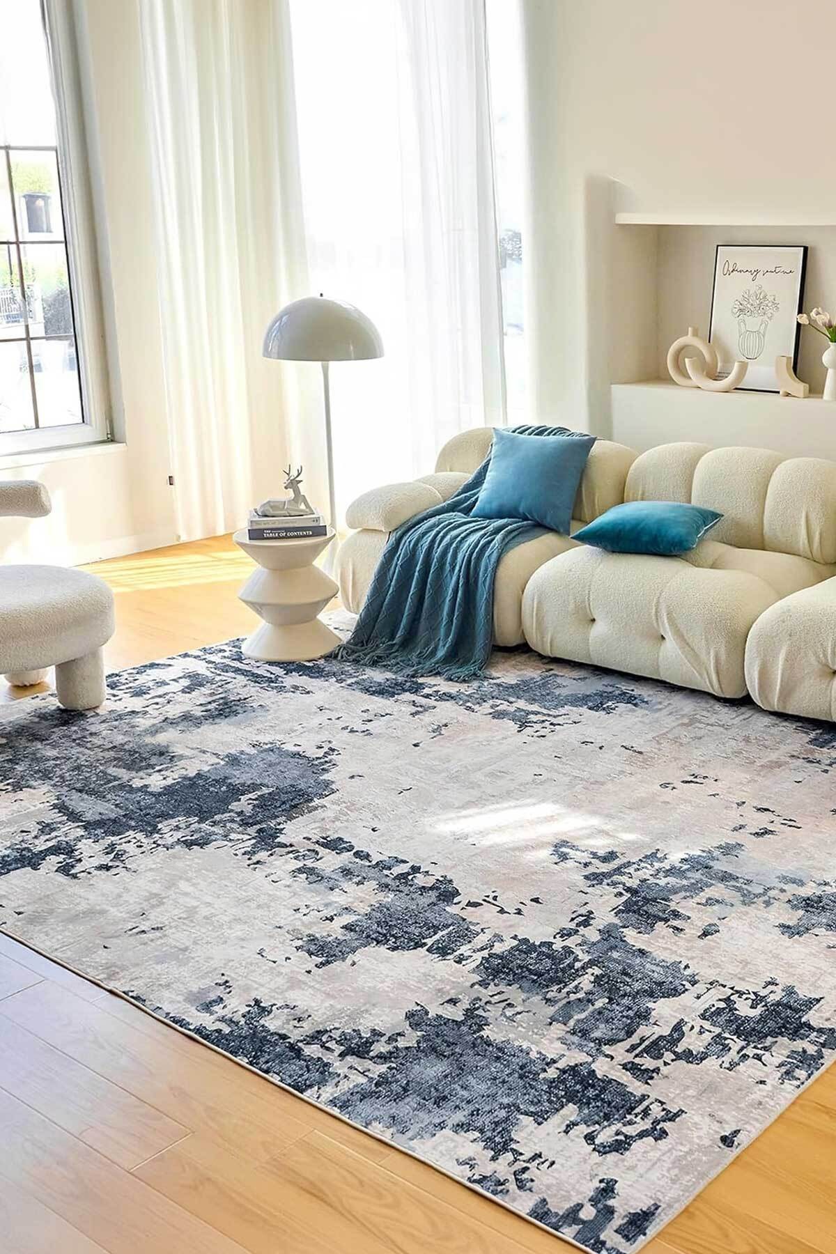 Covor, CLR-7269-HALI-108, 60x150 cm, Poliester, Albastru