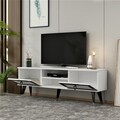 Comoda TV, Olivia, Lidya, Alb / Argintiu