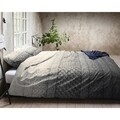 Lenjerie de pat dubla VELVET Indigo Knit Grey , Primaviera Deluxe, 3 piese, 200x220 cm, bumbac satinat, gri
