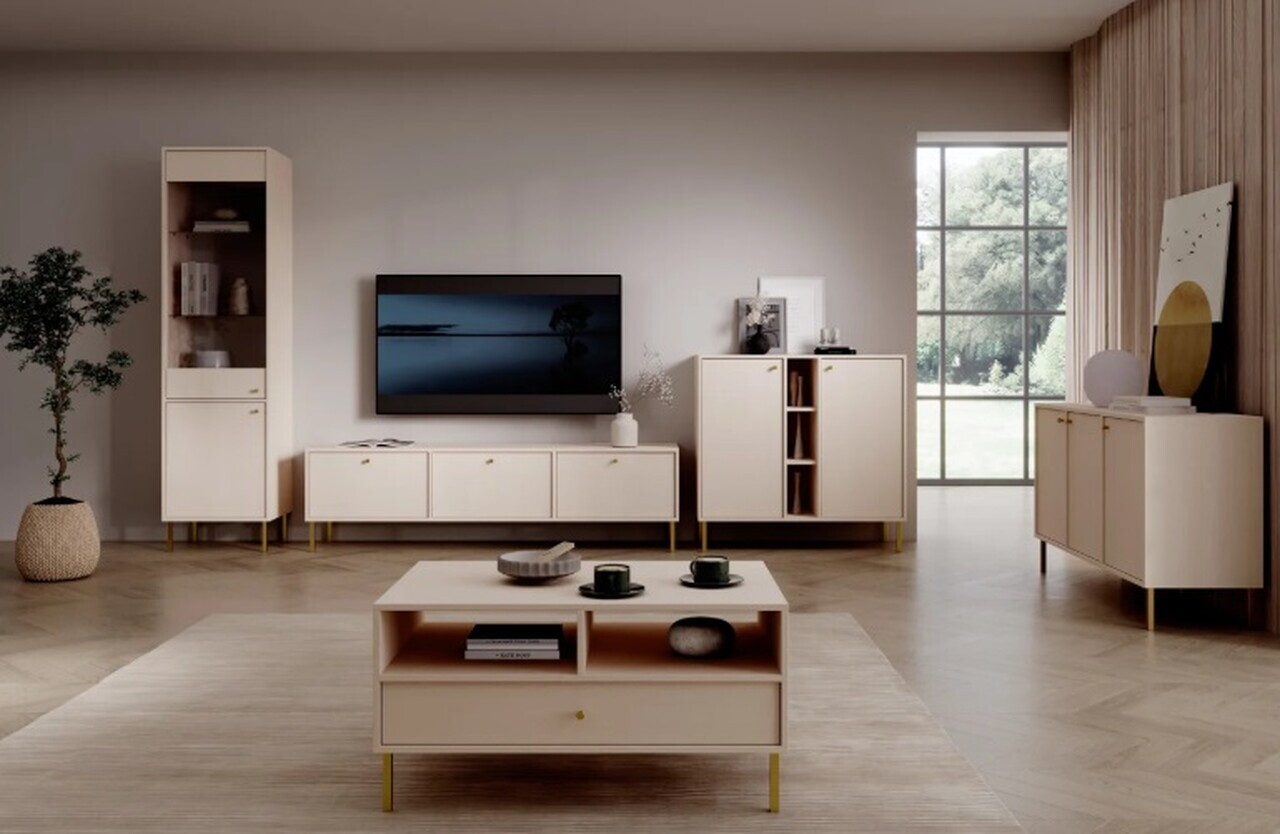 Comoda ADRK, Tili 2D 3P, 100.2x40.8x95 cm, PAL laminat, bej — imaginea 7