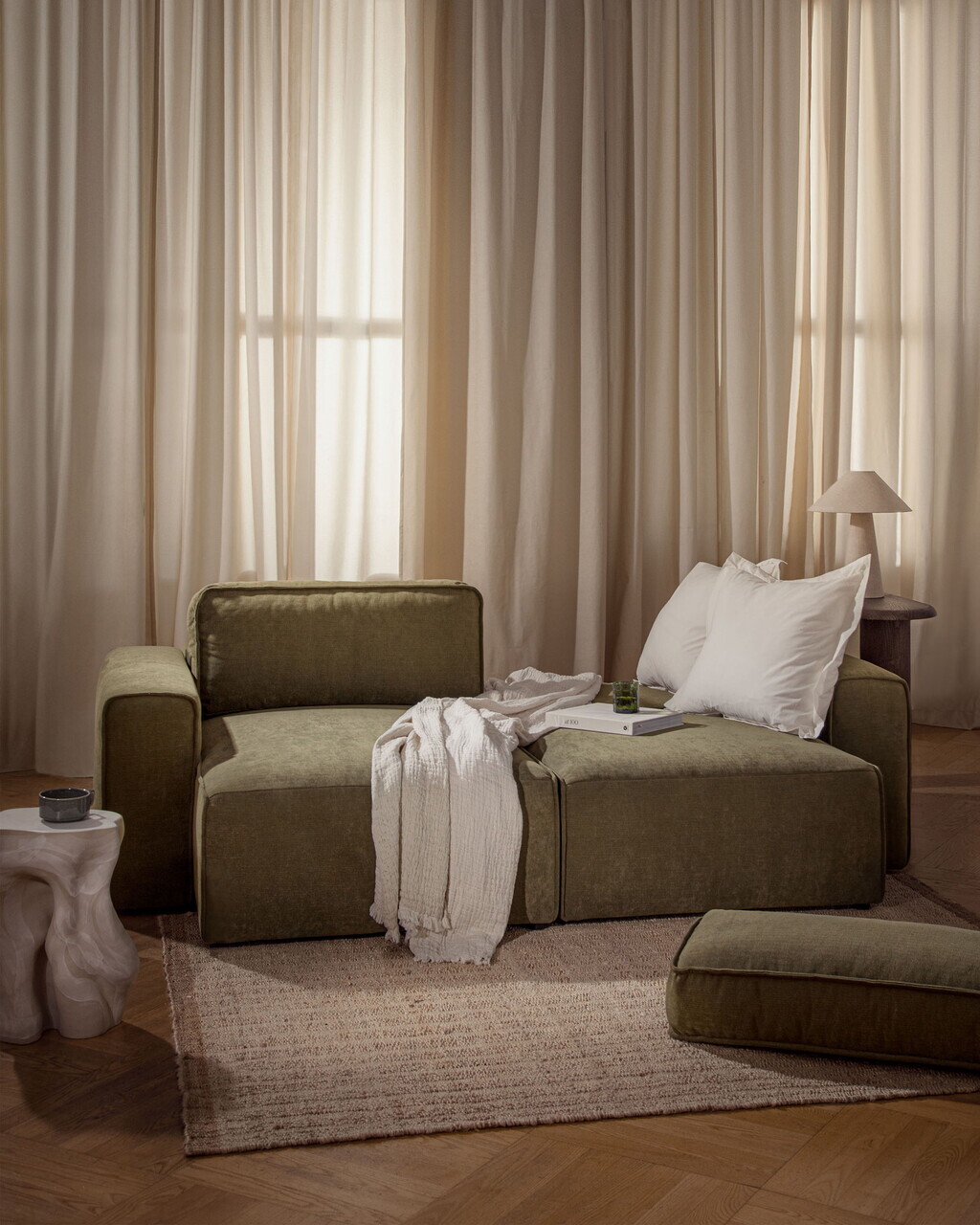 Coltar extensibil stanga 3 locuri, Victor, Micadoni Home, 246x148x83 cm, catifea, gri — imaginea 2