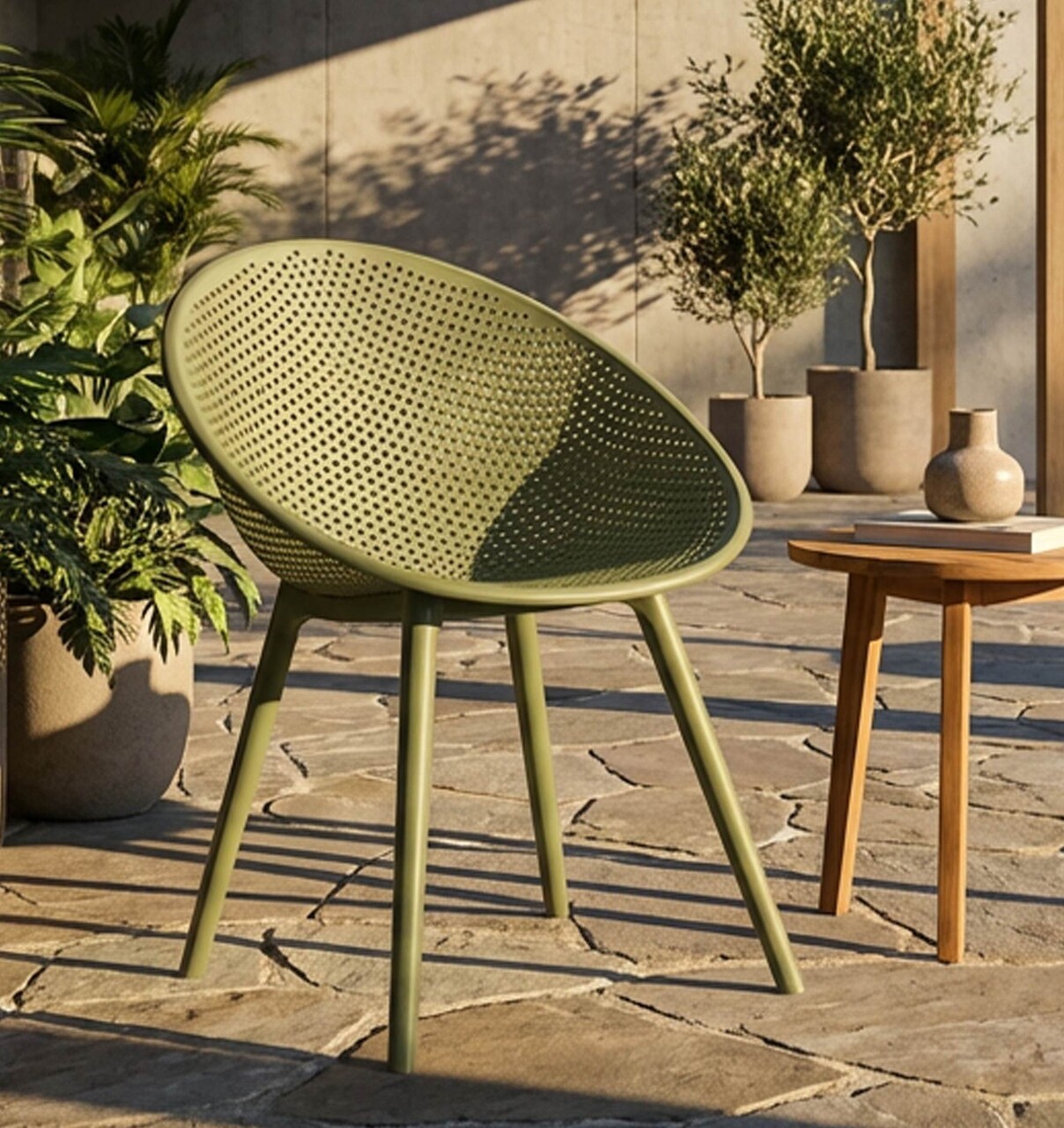 Set 2 scaune, Mauro Ferretti, Ibiza, 59x59x83 cm, utilizare interior / exterior,  plastic, verde - view 2