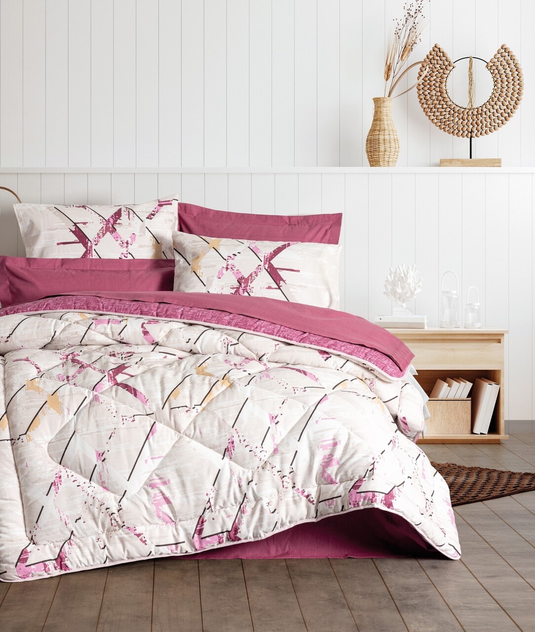 Lenjerie de pat dubla, Renata - Plum, Cotton Box, Bumbac Ranforce