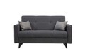 Canapea extensibilă cu 2 locuri, Misty, 730MST1108, Cadru: METAL/LEMN, Gri inchis