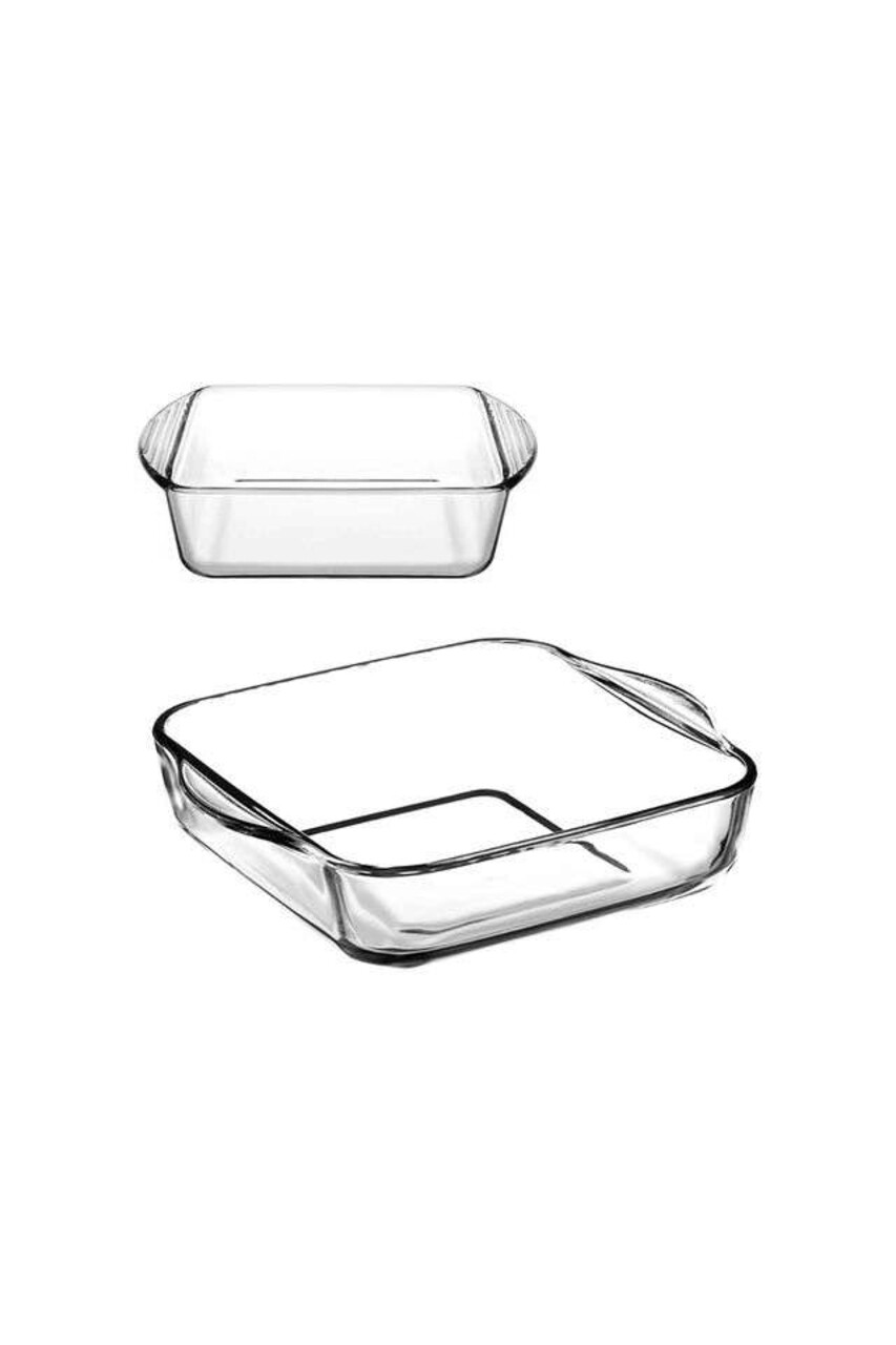 Set platouri de sticlă (2 piese), L'essentiel Maison, 896PBH1408, Dimensiune: 25 x 21,5 x 6,5 cm / 1550 ml (1 bucată), Transparent - view 4