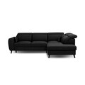 Coltar extensibil dreapta 4 locuri ELTAP, RT-10SAV, Noble, 255x201x100 cm, lemn/poliester, negru