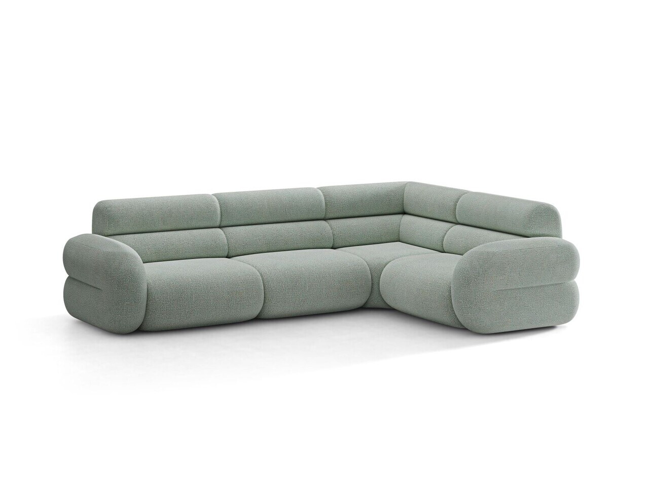 Coltar dreapta 5 locuri, Neo, Micadoni Home, 295x210x83 cm, tesatura Chenille Silencio, albastru muted — imaginea 6