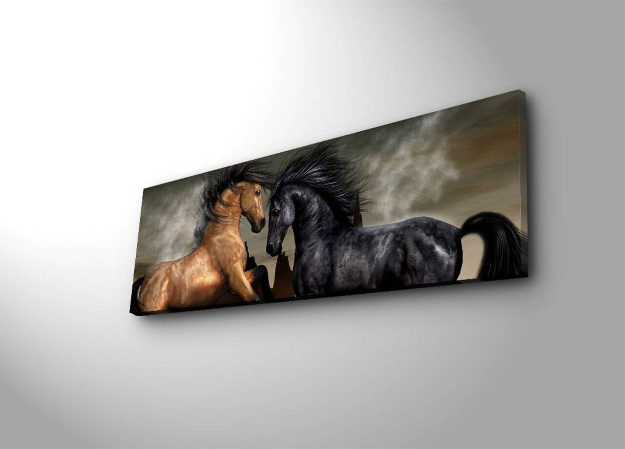 Tablou decorativ cu lumina LED, 3090İACT-45, PÂNZĂ DIN PIELE ÎNTOARSĂ, 30 x 90 cm, Multicolor — imaginea 4