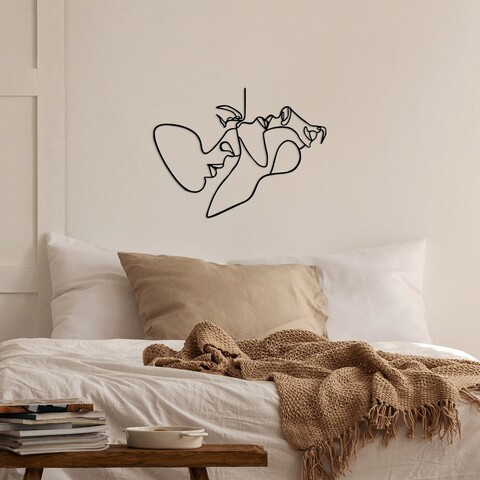 Decoratiune de perete, to feel, metal, dimensiune: 70 x 52 cm, negru