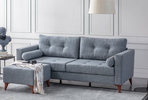 Canapea 3 locuri, Atelier del Sofa, 752EST1106, Frame: 70% HORNBEAM/30% MELAMINE COATED CHIPBOARD, Gri
