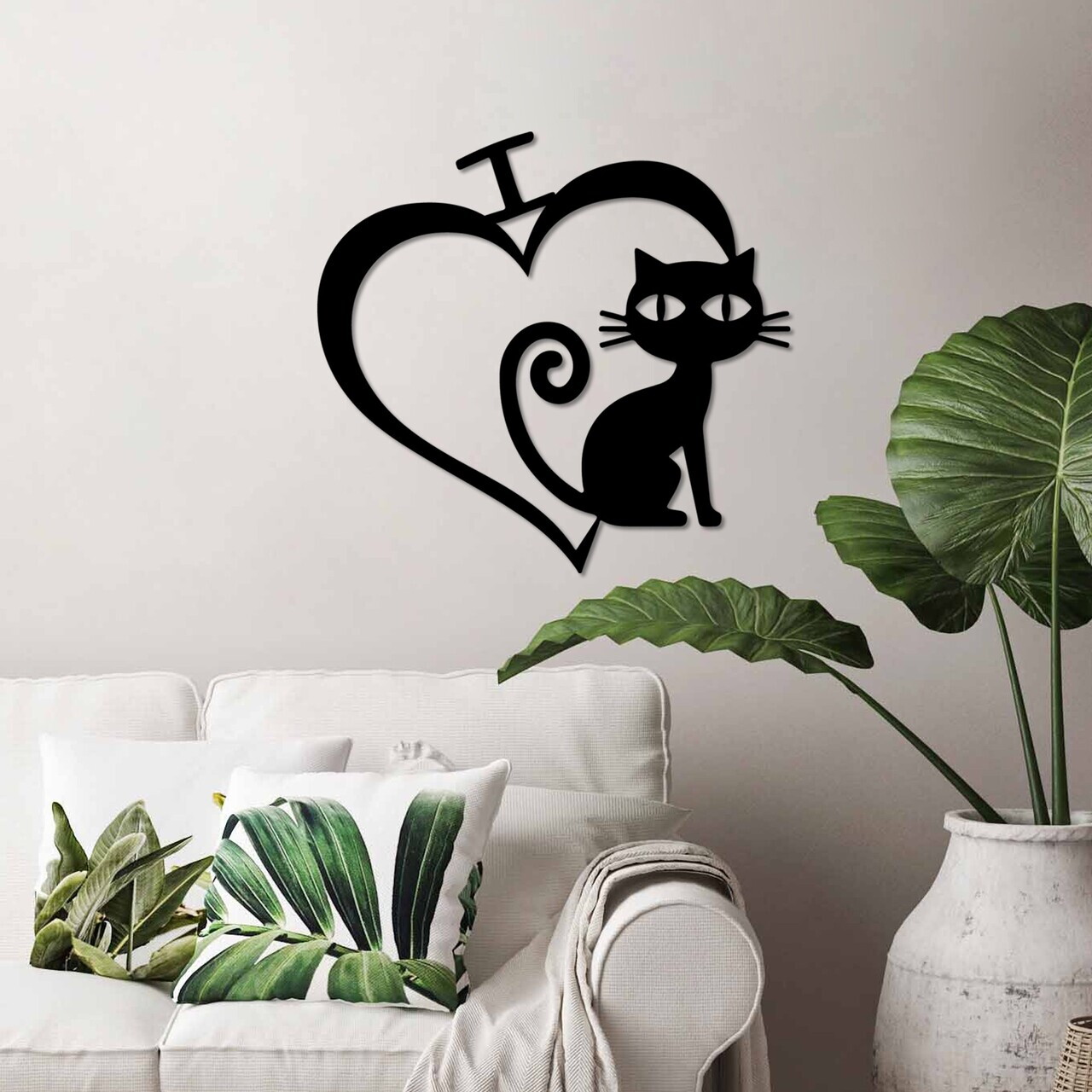 Decoratiune de perete, Cat 4, Dimensiune: 50 x 54 cm, Negru — imaginea 3