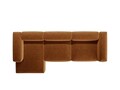 Coltar stanga 4 locuri, Bergamo, Cosmopolitan Design, 344x152x70 cm, tesatura structurata, gri maro