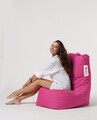 Fotoliu puf, Bean Bag Ferndale, Diamond, 60 x 90 cm, poliester impermeabil, roz