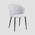 Scaun Lujo, Homla, 59x56.5x81 cm, metal/poliester, gri deschis