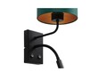 Aplica de perete ELTAP, LA-VES-SC2-GG, Vespillo, 26x18x38 cm, 1xE27, 1xG9, 15W/8W, otel/PVC, verde/auriu