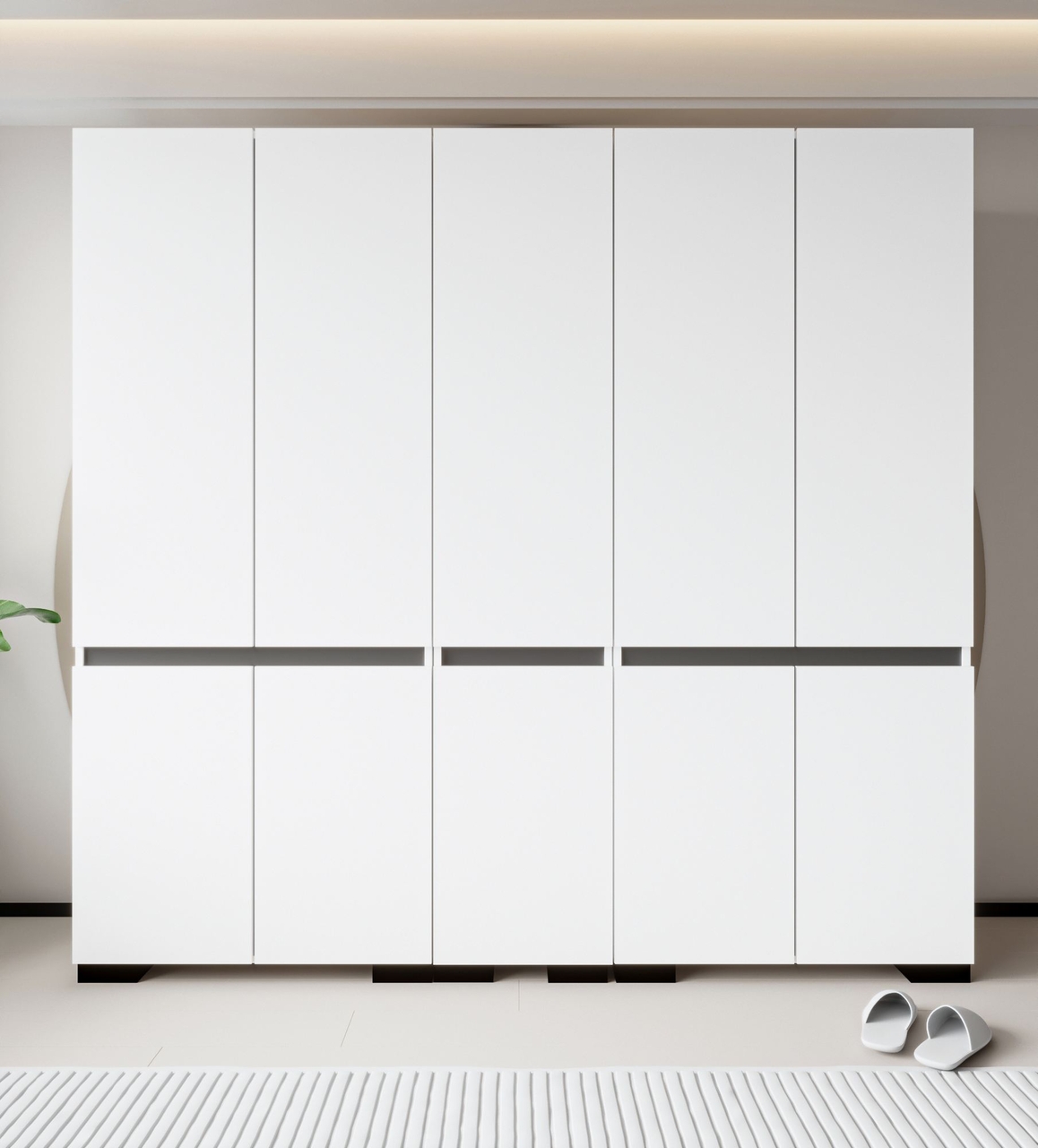 Dulap pentru haine, Hanah Home, Floransa 225, 225x210x52 cm, PAL, Alb / Antracit