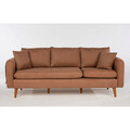 Set de canapea, Unique Design, 867UNQ1620, Lemn de carpen, Maro